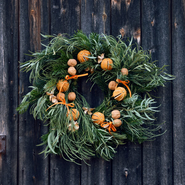Partridge Orange handmade wreath